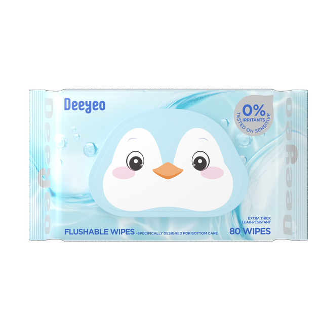 Toallitas para inodoro desechables con agua pura sensibles Deeyeo (80 unidades y 10 unidades)